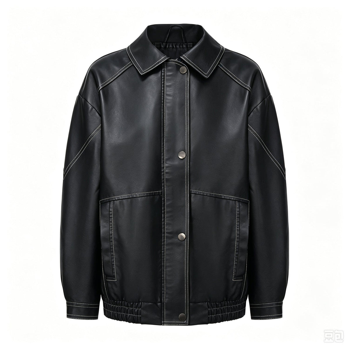 Women's  Jacket with Zipper Faux Leather