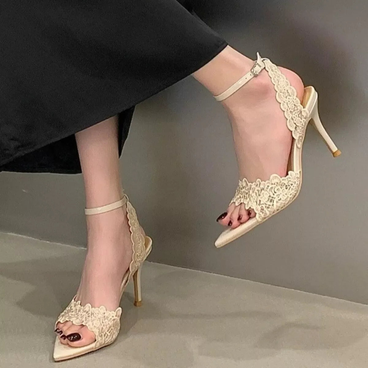 Open Toe Stiletto Sandals
