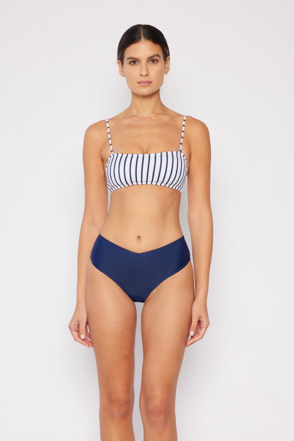Marina West Swim Striped Bikini Set Navy