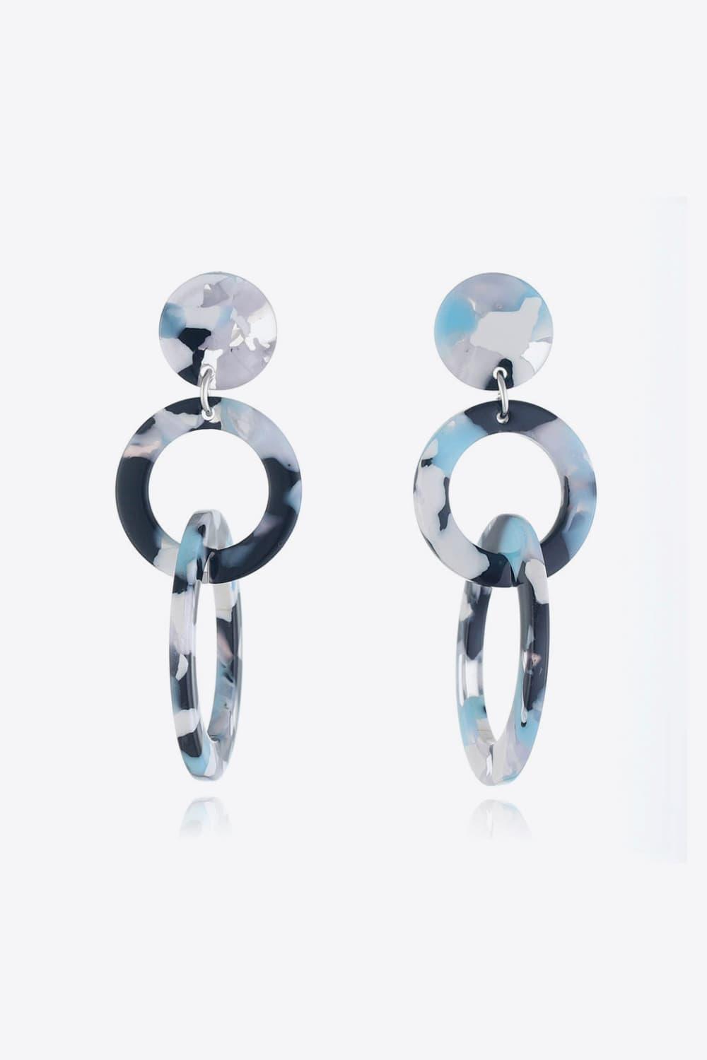 Acrylic Double-Hoop Earrings Light Blue One Size