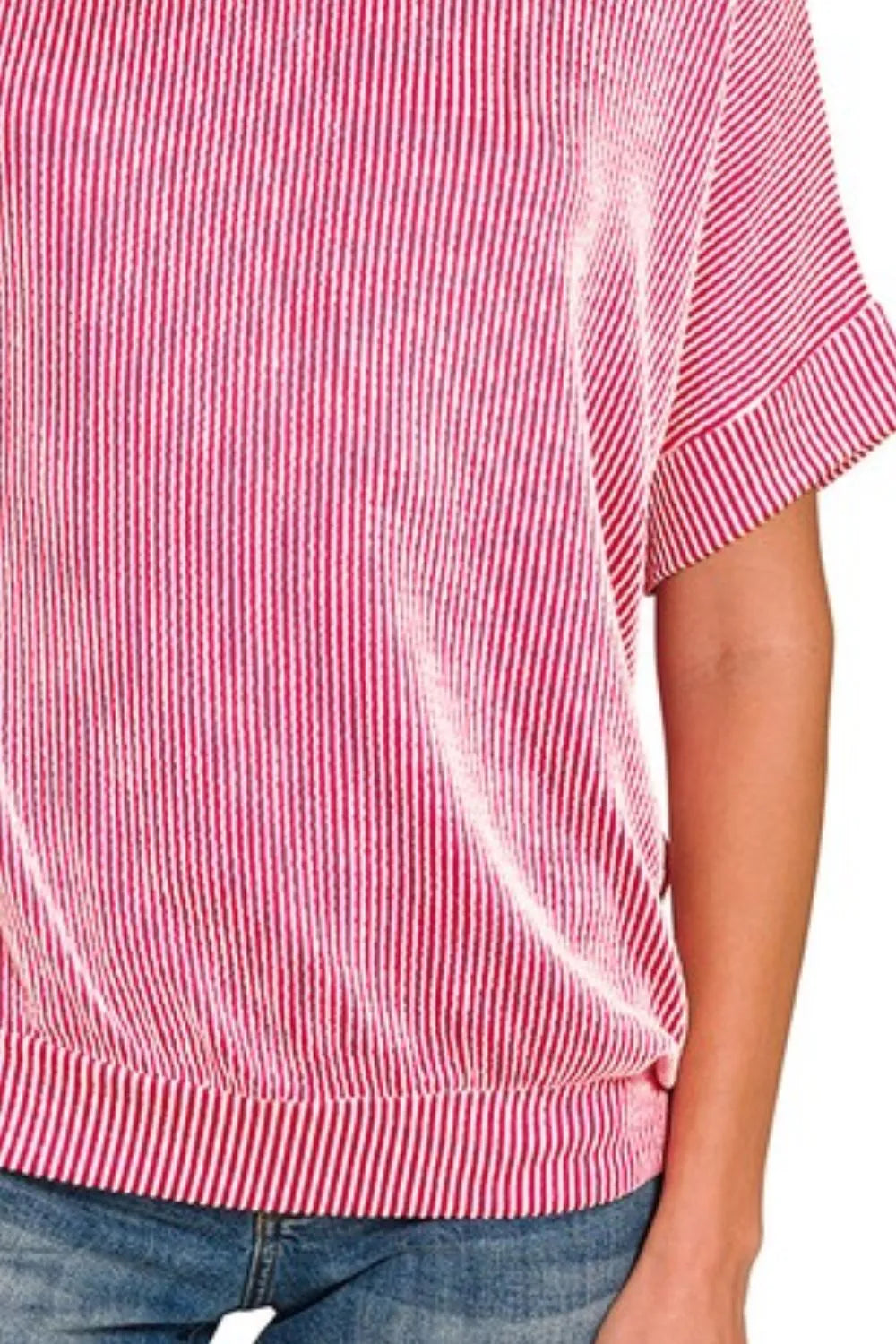 Zenana Corded Rib Short Sleeve T-Shirt