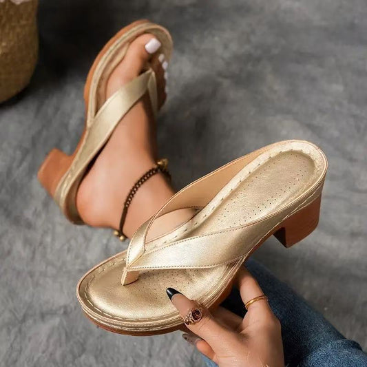 Women's Square Heel Wedge Sandals — 5 Colors, Sizes 36–43
