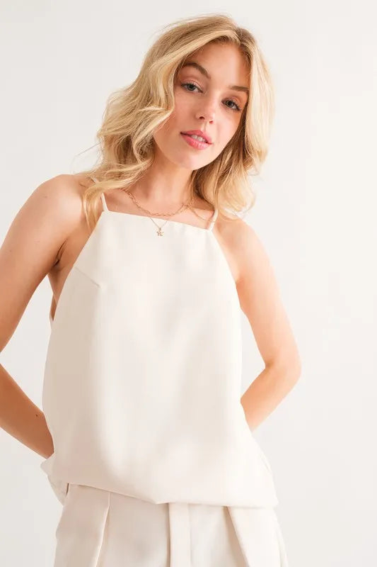 And The Why Sleeveless Basic Cami Top IVORY