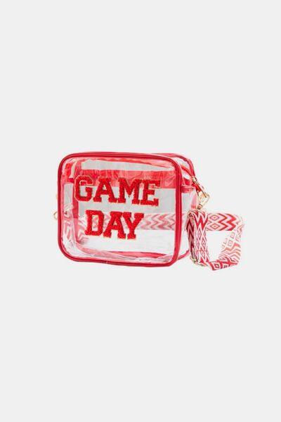 Zenana GAME DAY Stadium Approved Transparent Crossbody Bag Red One Size