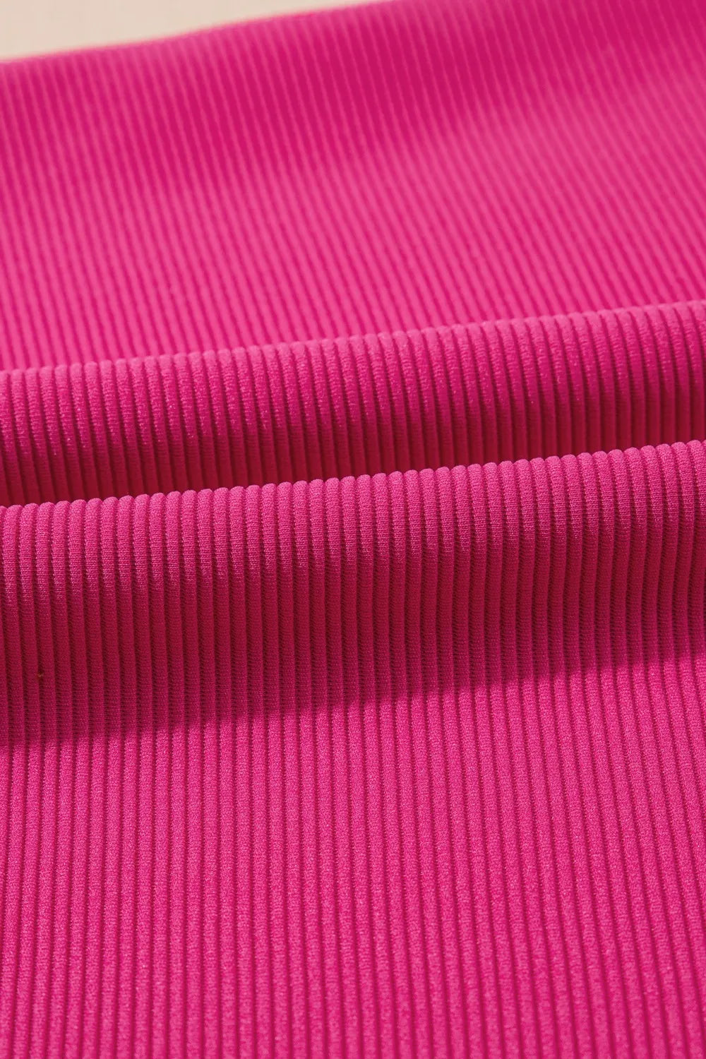 Striped Detail Flutter Sleeve Zipped Collar Top and Short Set