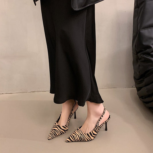 Point Toe Stiletto Pumps Dark Brown