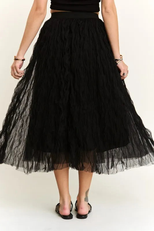 ADORA Elastic Waist Cloud Fluffy Maxi Skirt