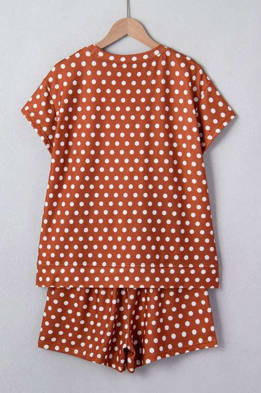 Polka Dot Short Sleeve Top & Shorts Set