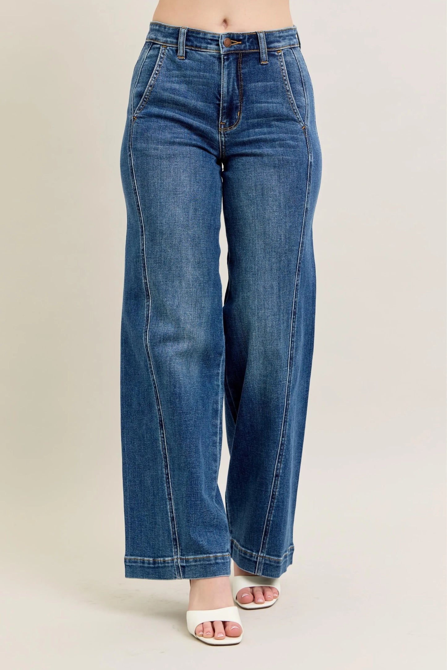 Judy Blue Full Size High Waist Wide Leg Jeans Plus Size MD