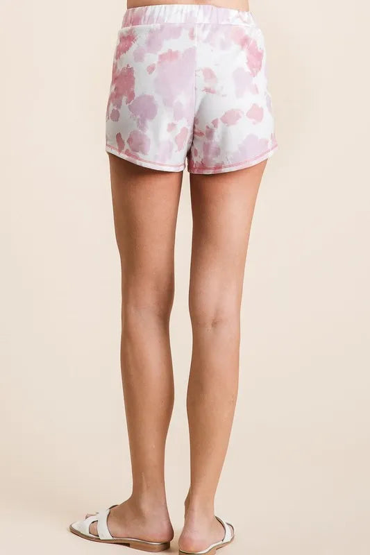 BiBi Tie Dye Print Terry Shorts With Side Pockets