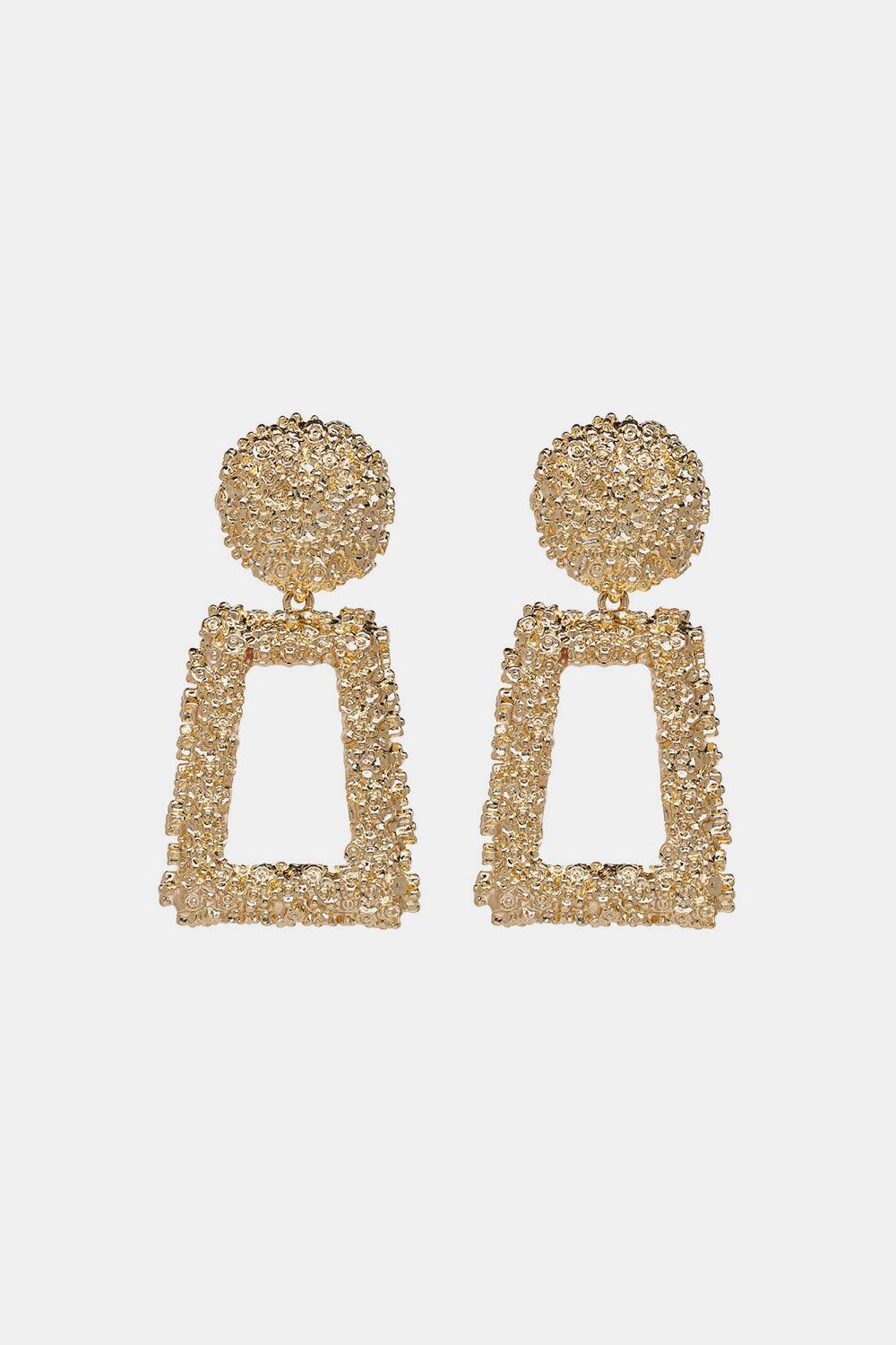Geometrical Shape Zinc Alloy Dangle Earrings Gold One Size