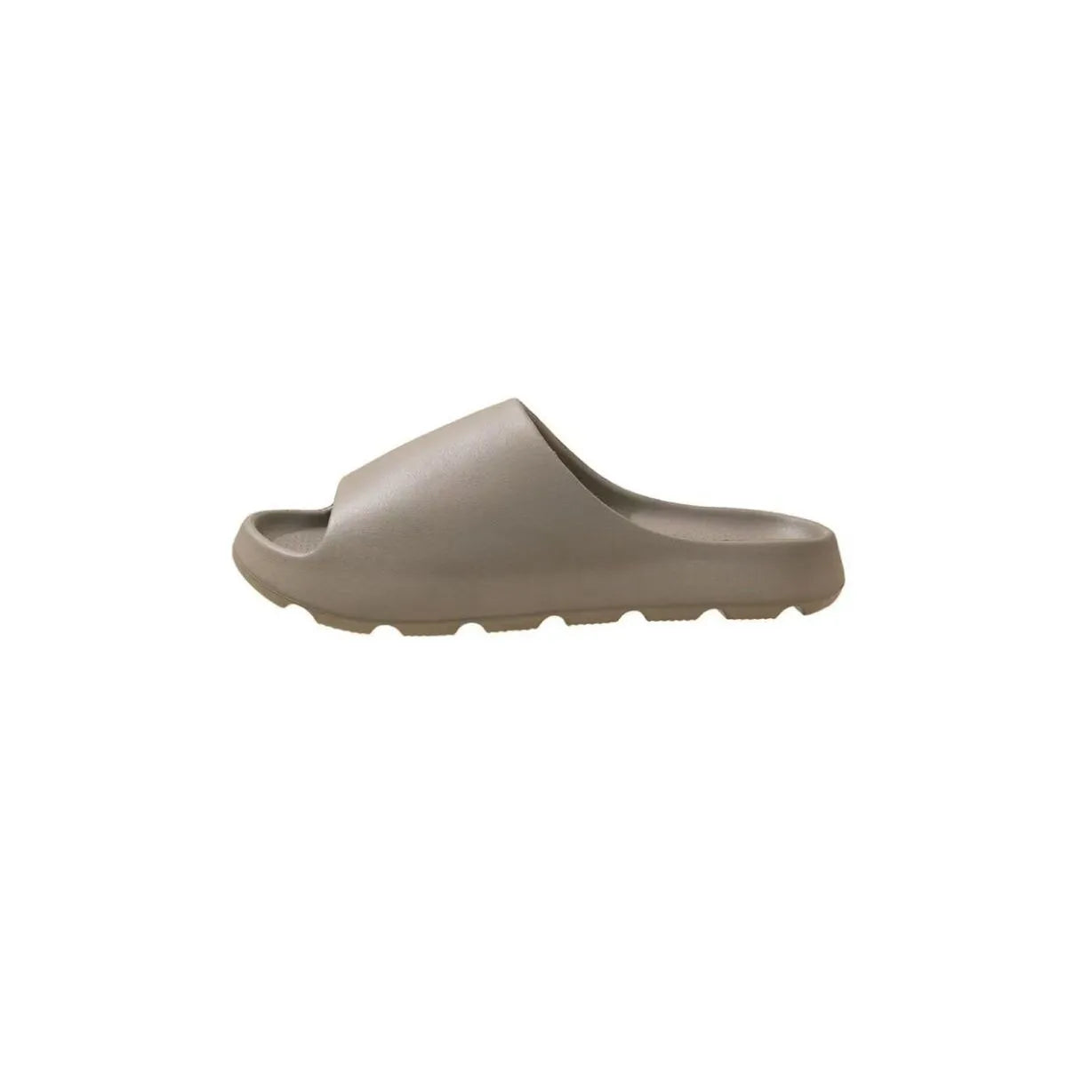 Open Toe Platform Slippers Khaki