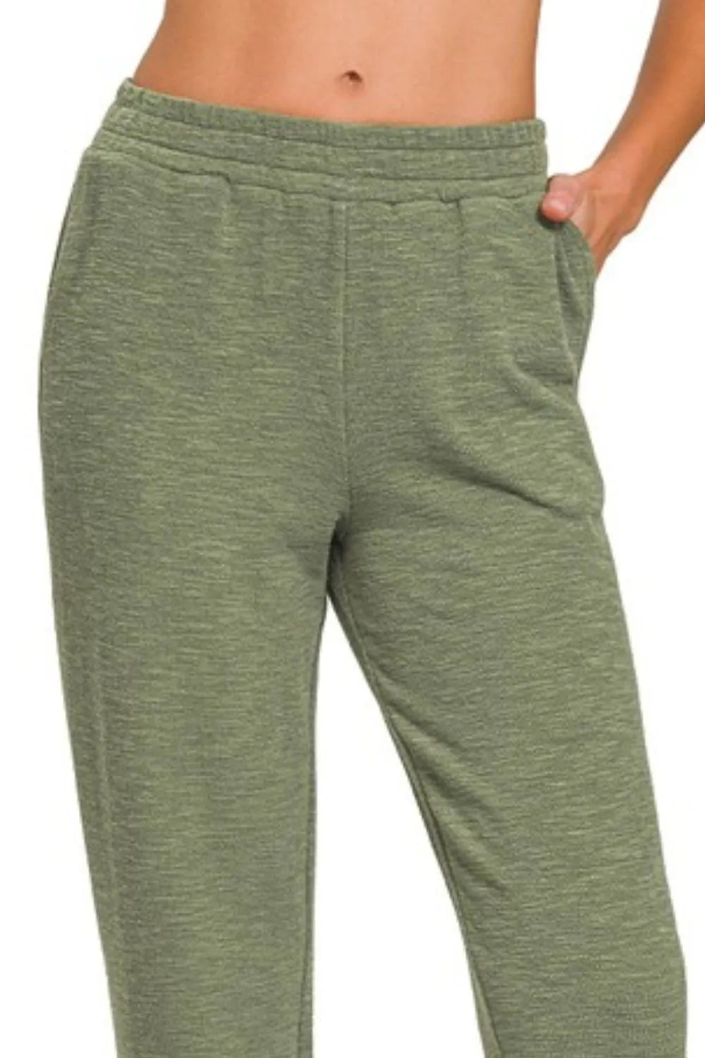 Zenana Cotton Slub Jogger Pants