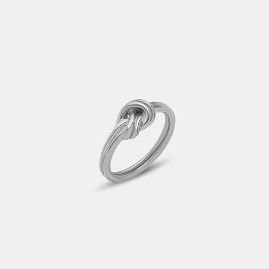Titanium Steel Knot Ring Silver