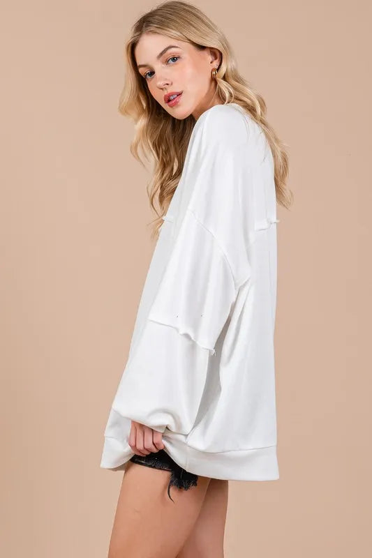 Ces Femme Exposed Seam Long Sleeve Sweatshirt