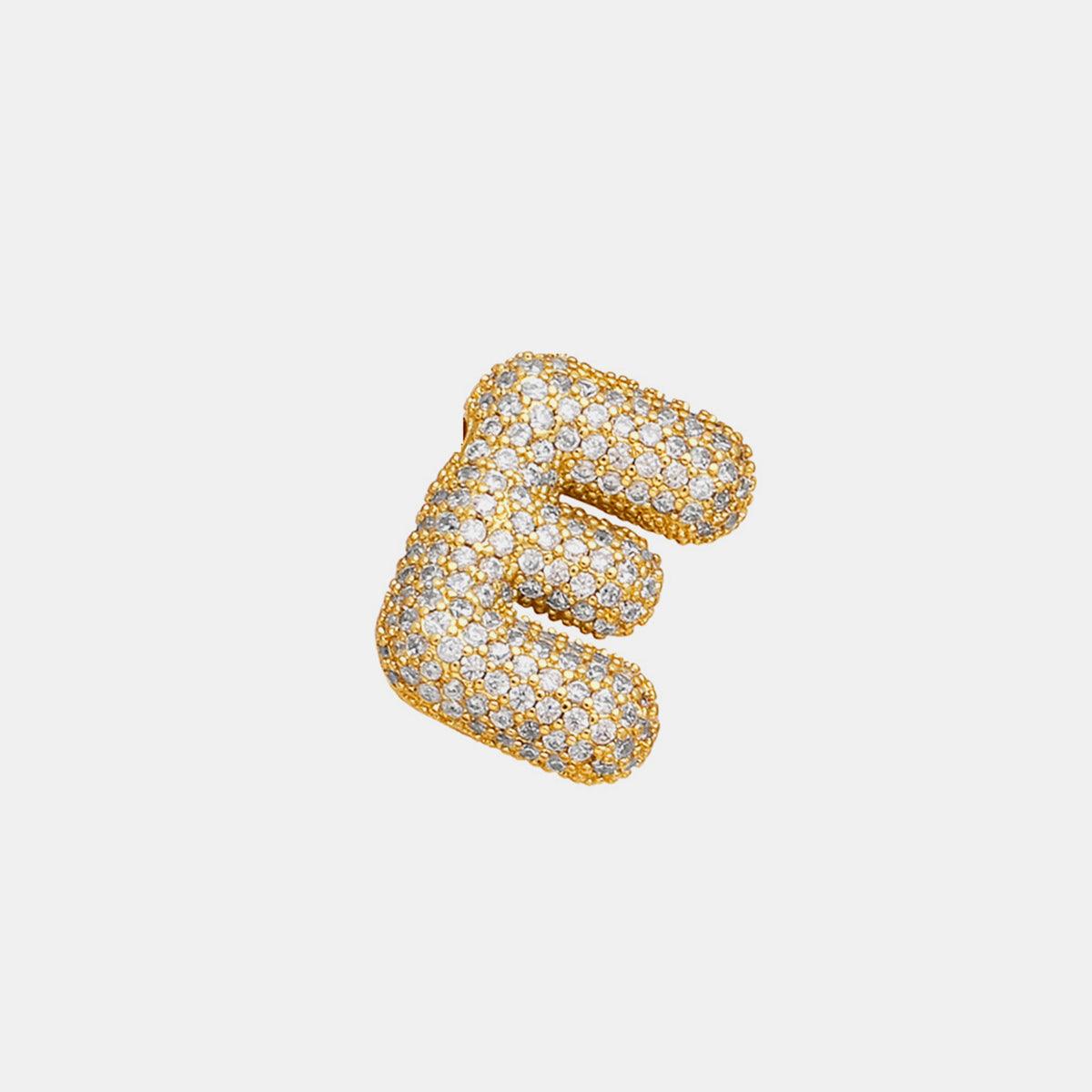 Inlaid Zircon Bubble Initial Necklace Style E One Size