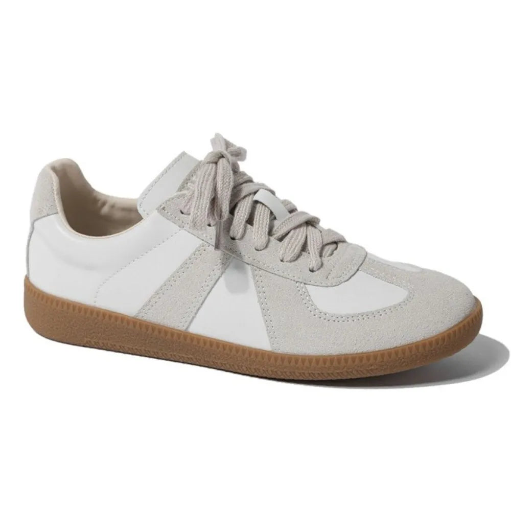 Round Toe Flats Sneakers Beige