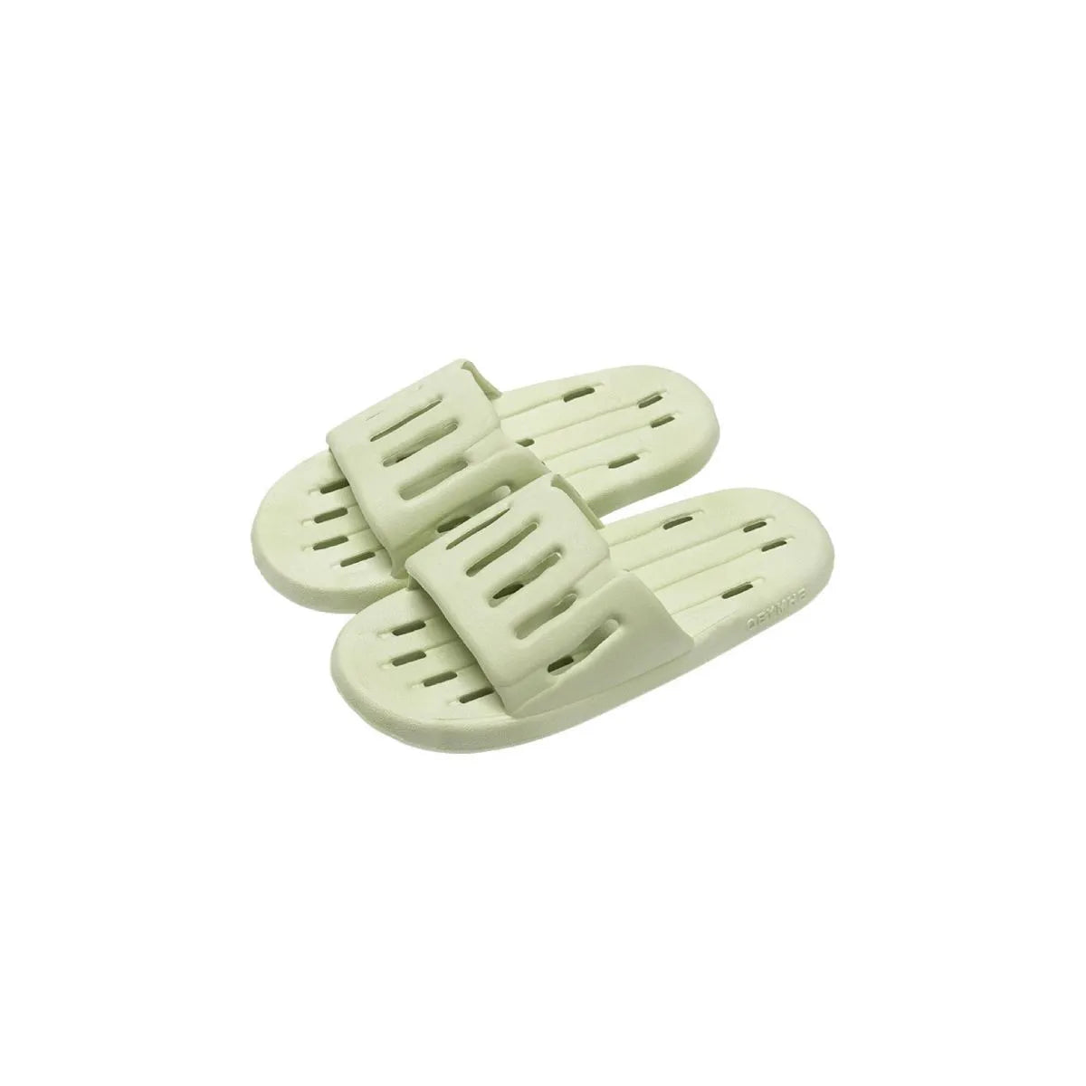 Open Toe Platform Slippers Green