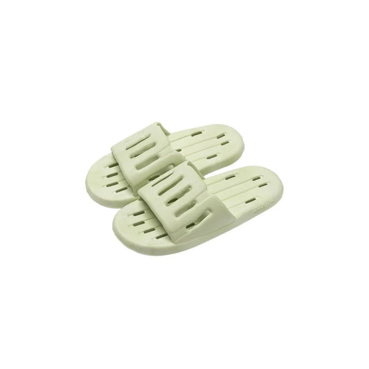Open Toe Platform Slippers Green