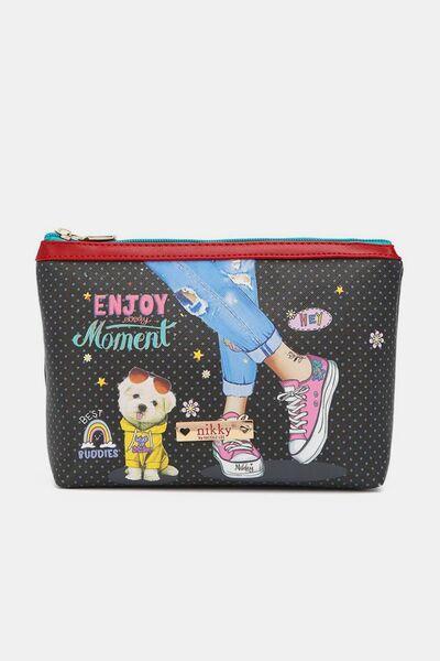 Nicole Lee USA Printed Large Cosmetic Pouch Enjoy Every Moment One Size