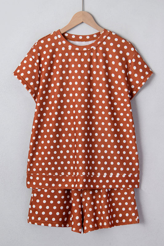 Polka Dot Short Sleeve Top & Shorts Set