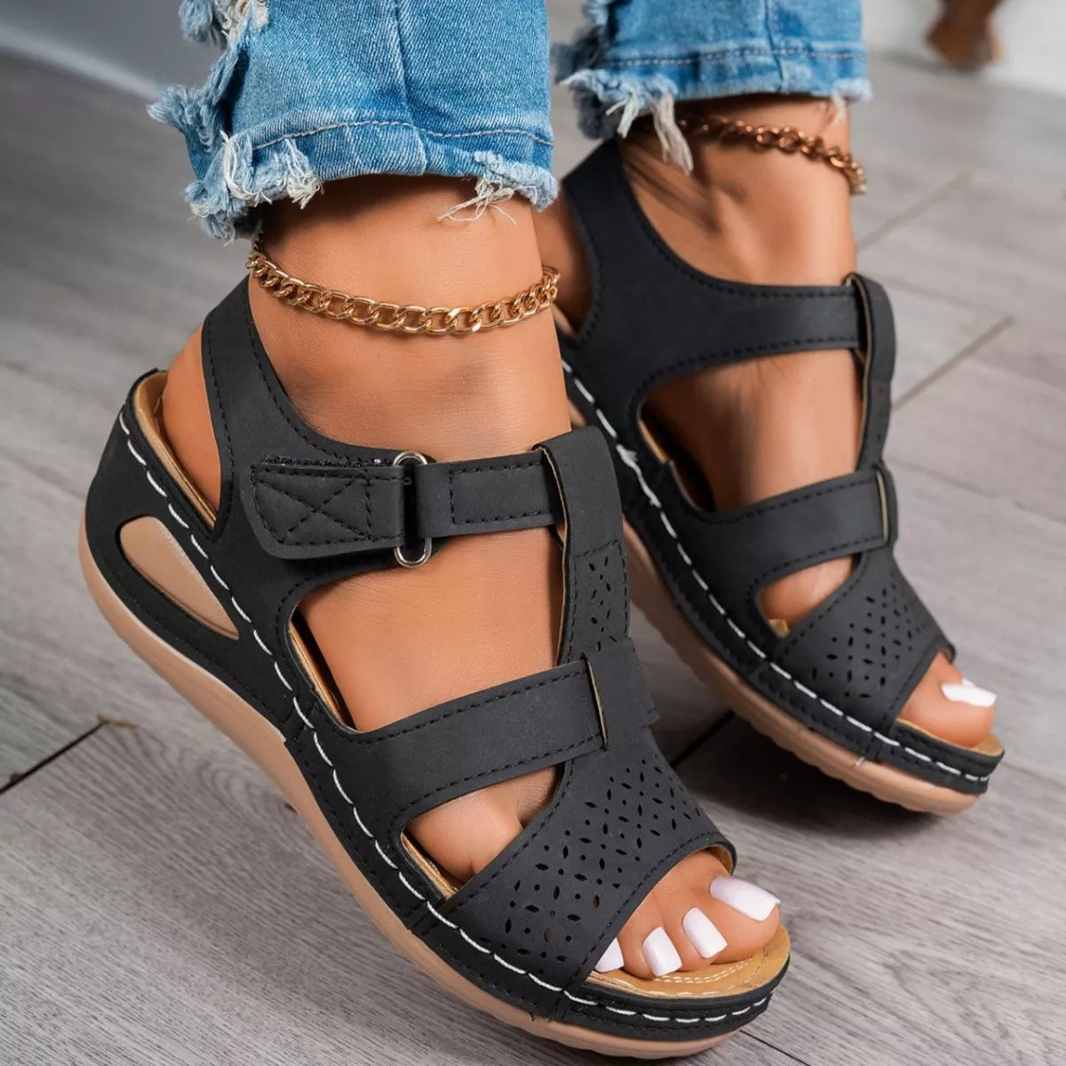 Open Toe Wedge Sandals