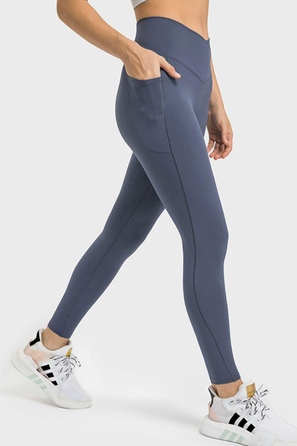 Millennia V-Waist Yoga Leggings with Pockets Steel