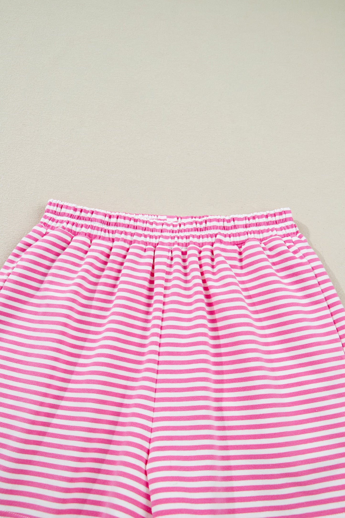 Stripe Oversize Mock Neck Sweatshirt & Shorts Set