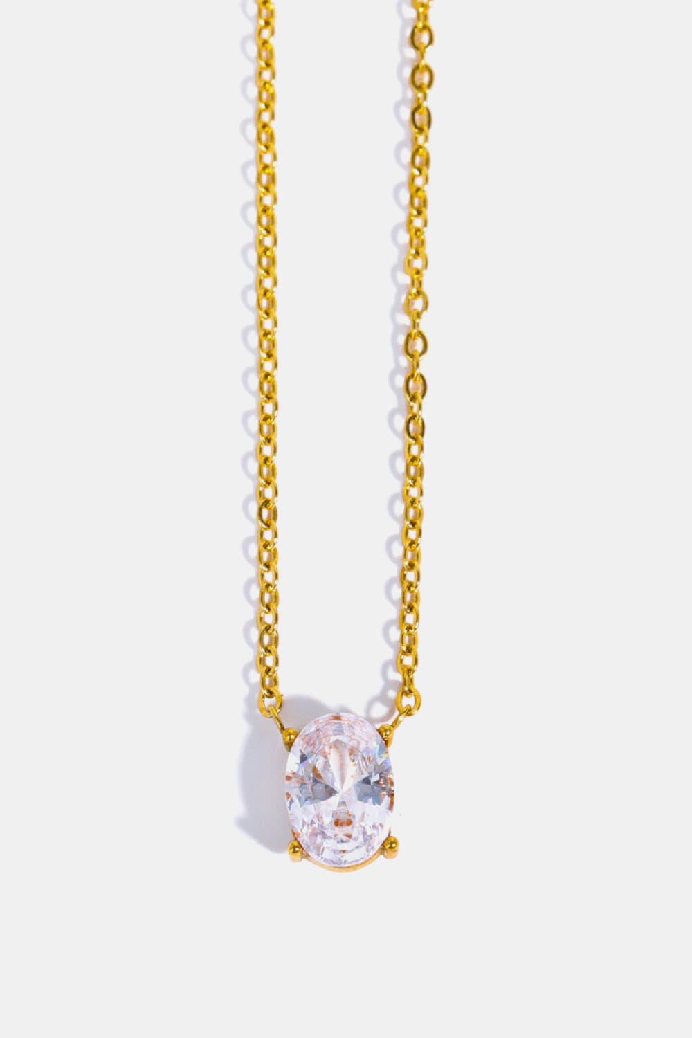 Stainless Steel Geometrical Shape Necklace Ellipse One Size