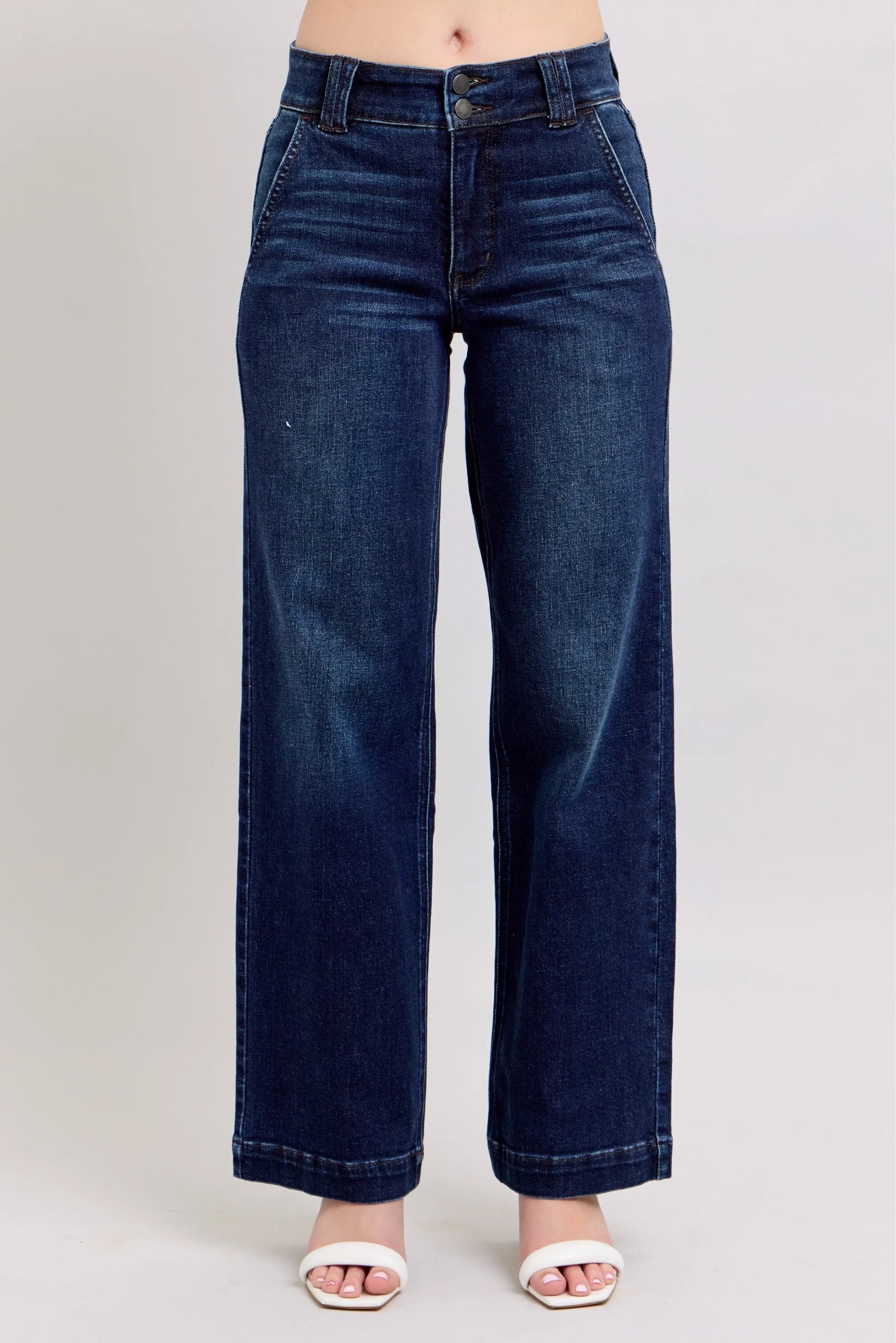 Judy Blue High-Waisted Wide Leg Jeans DK