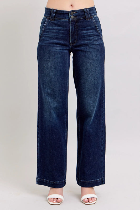 Judy Blue High-Waisted Wide Leg Jeans DK