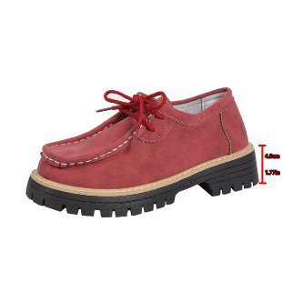 Women's Lace-Up British Striped Loafers | Cow Suede Leather Shoes