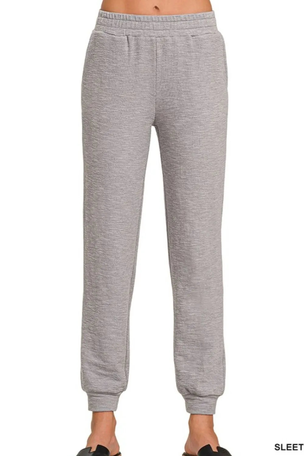 Zenana Cotton Slub Jogger Pants