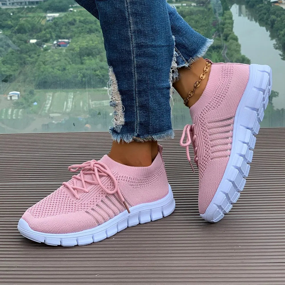 Breathable Mesh Round Toe Athletic Pink