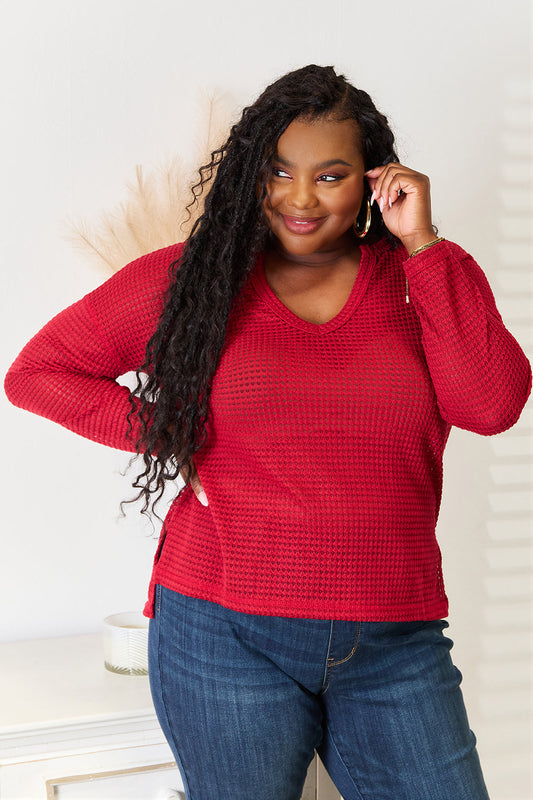 Culture Code Full Size Wide Notch Relax Top Red