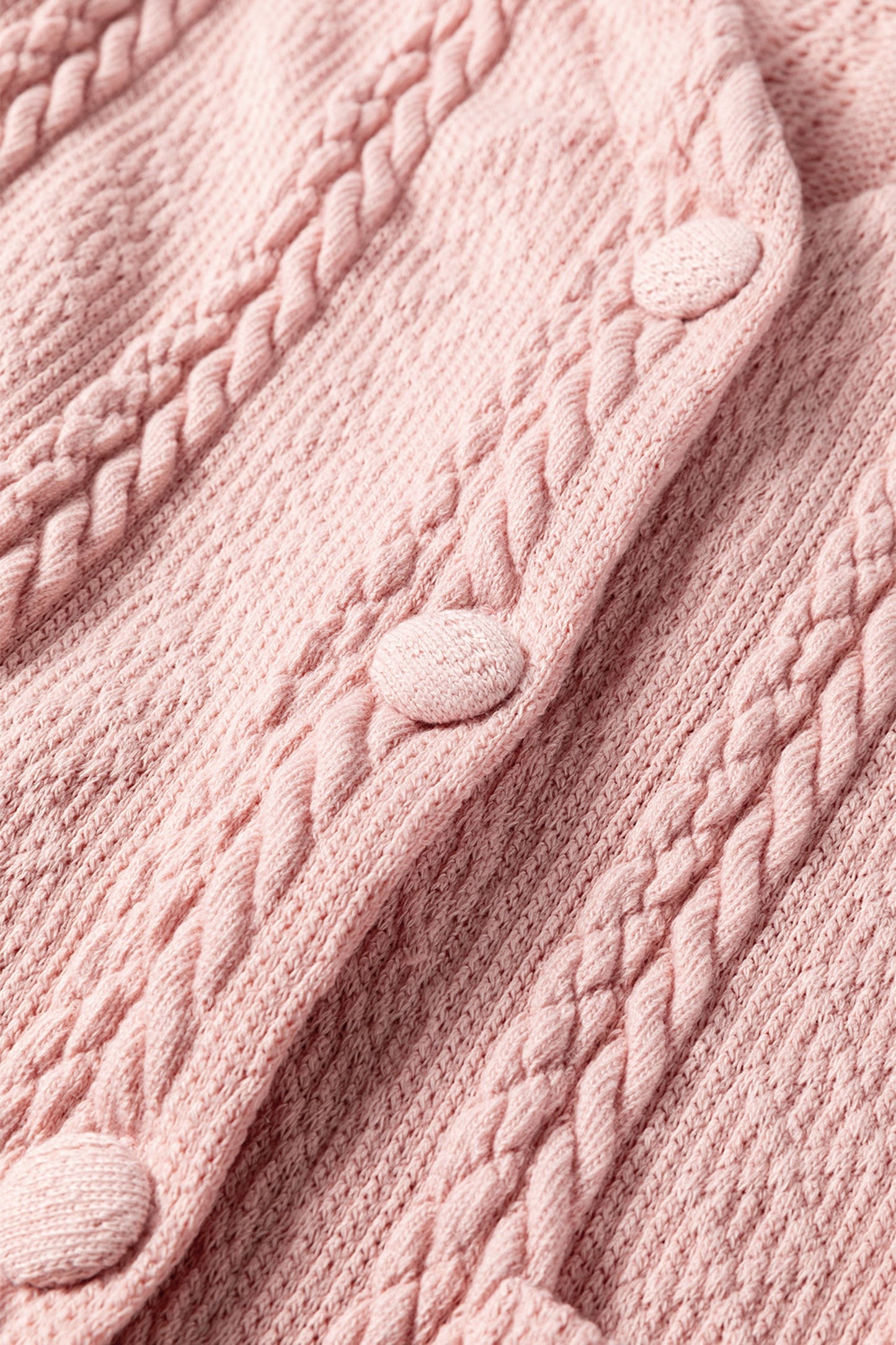 Cable Knit V-Neck Cardigan and Shorts Set