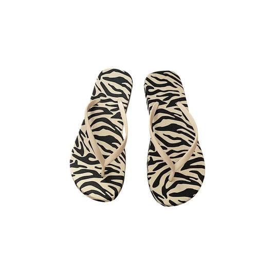 Toe Post Flats Slippers Beige
