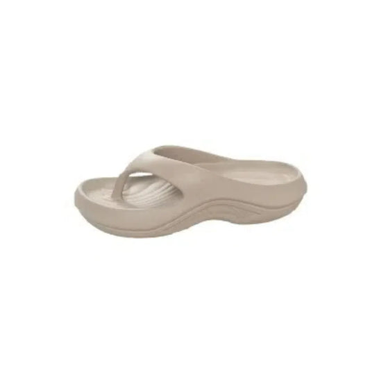 Toe Post Platform Slippers Khaki