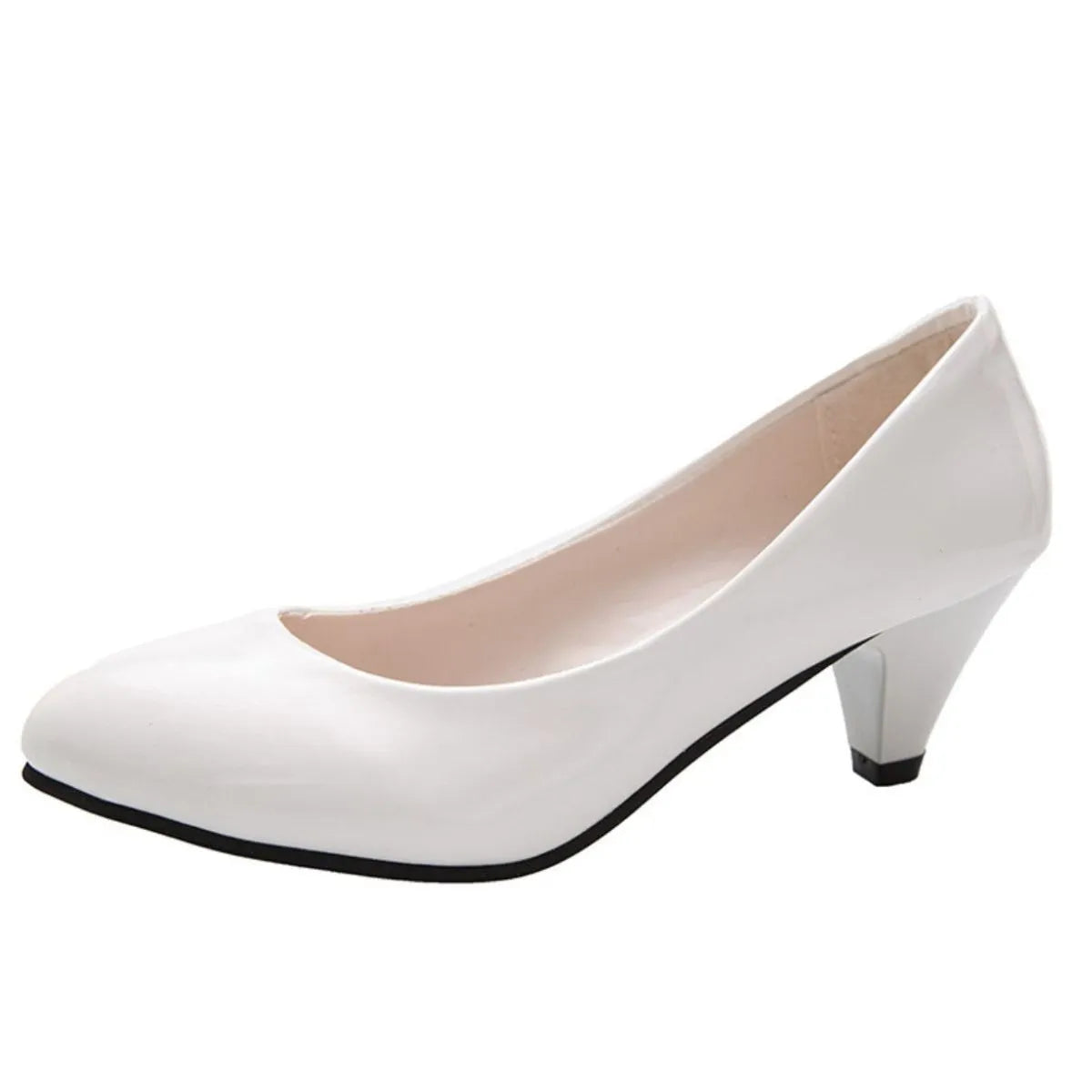 Point Toe Kitten Heels Pumps White