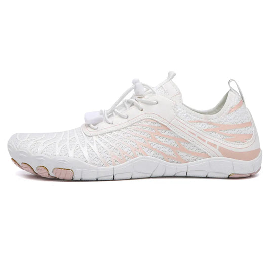 Elastic Lock Laces Mesh Breathable Hike Footwear White
