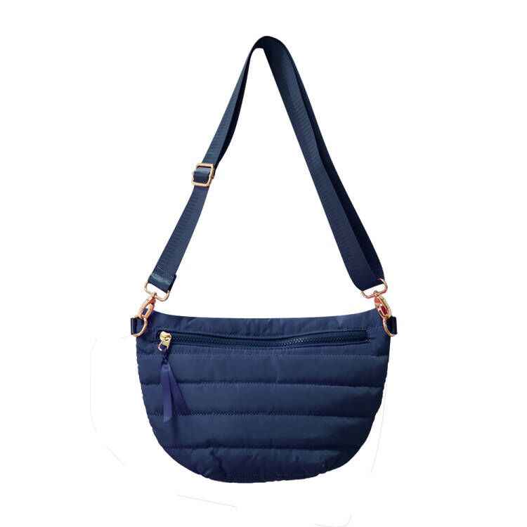 The Blake | Crescent Puffer Sling Bag | 14 Colors Navy