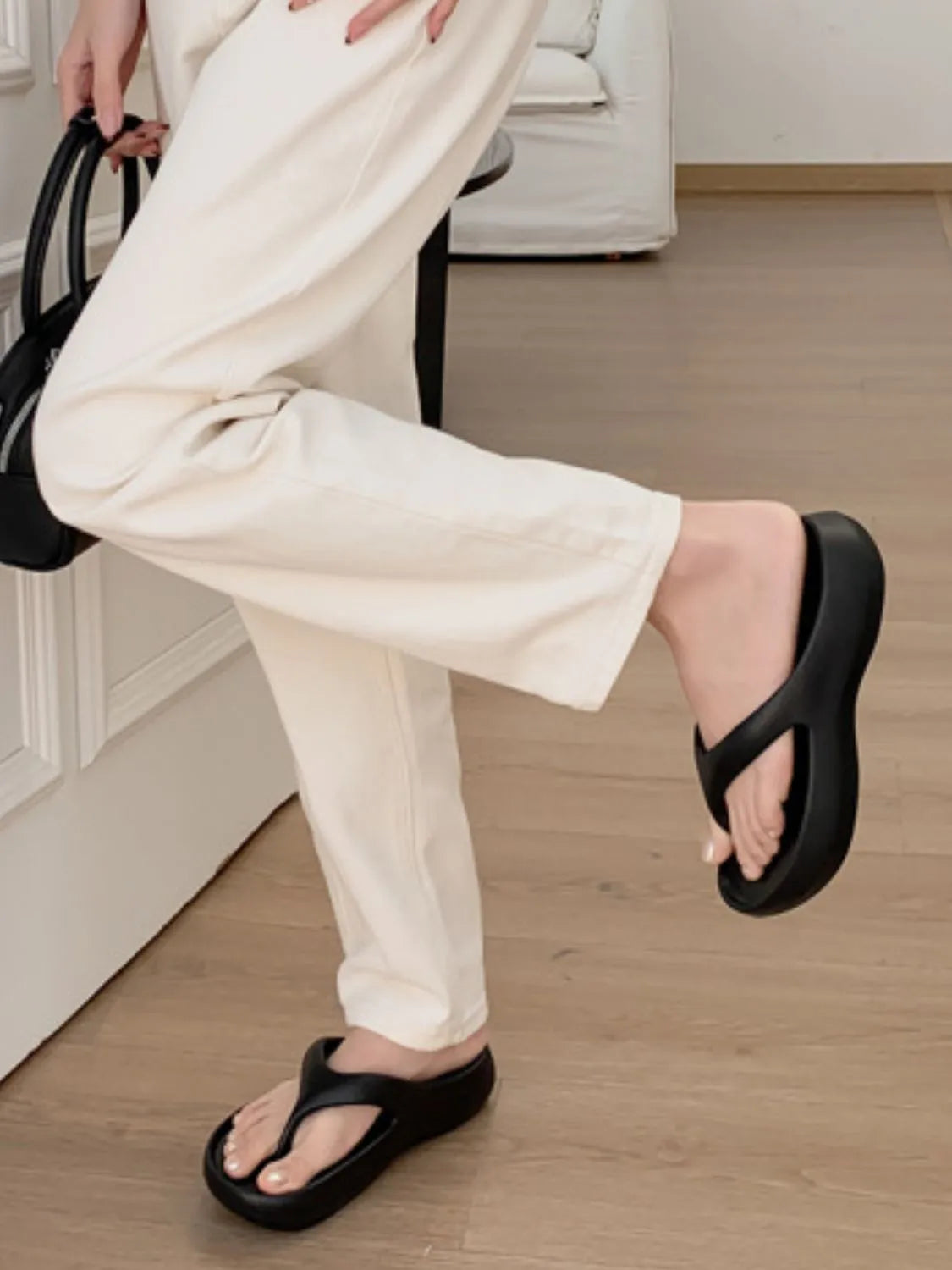 Toe Post Platform Slippers