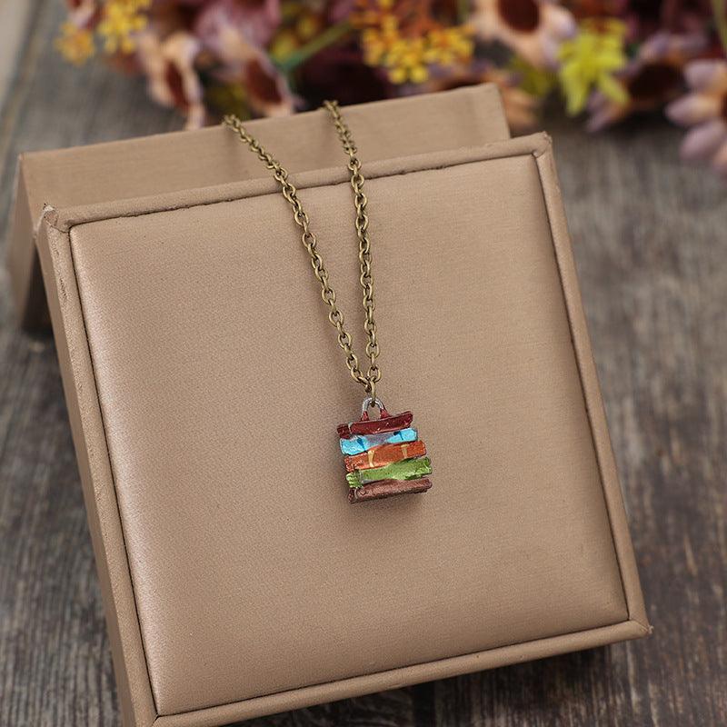 Alloy Books Pendant Necklace Multicolor One Size