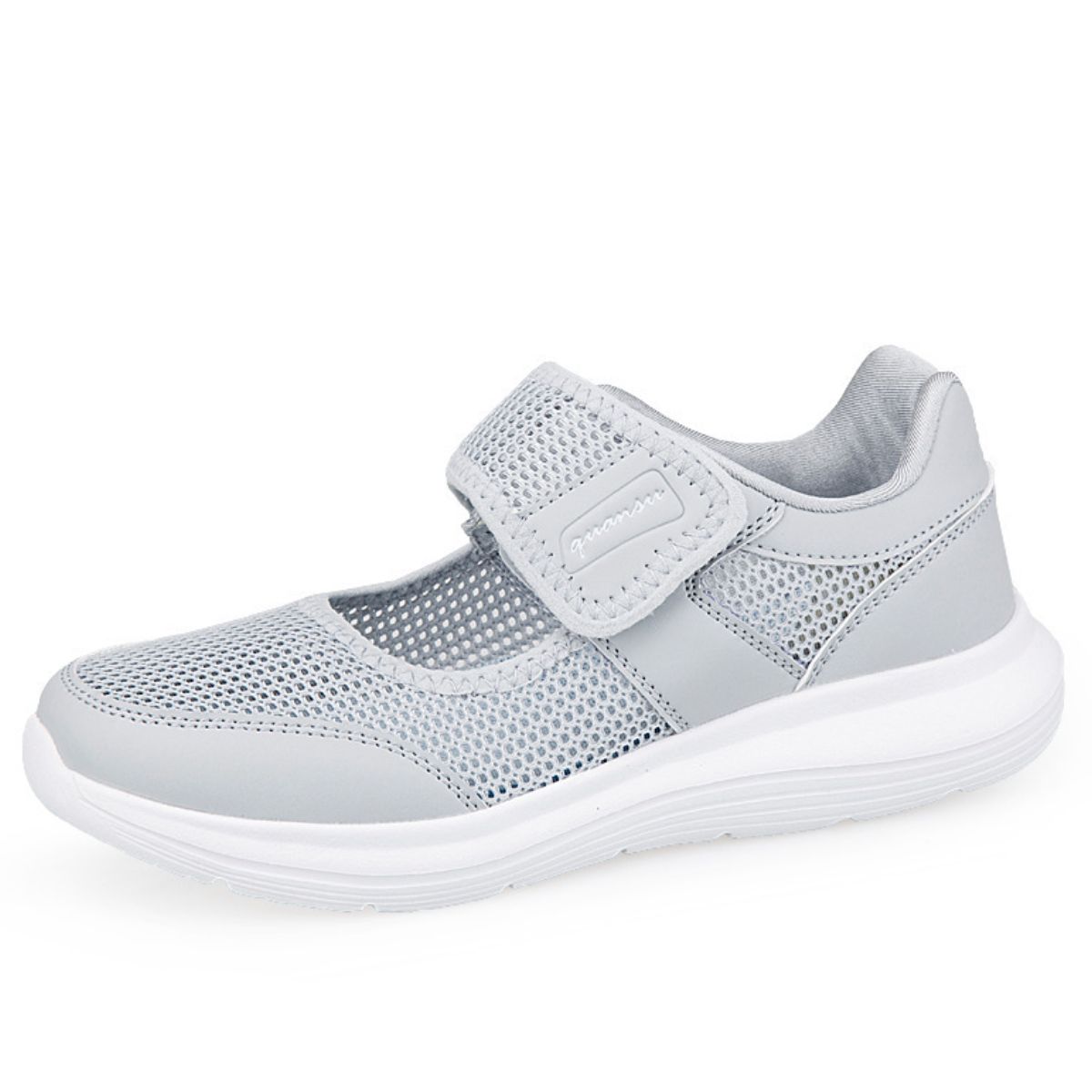 Round Toe Flats Sneakers Light Gray