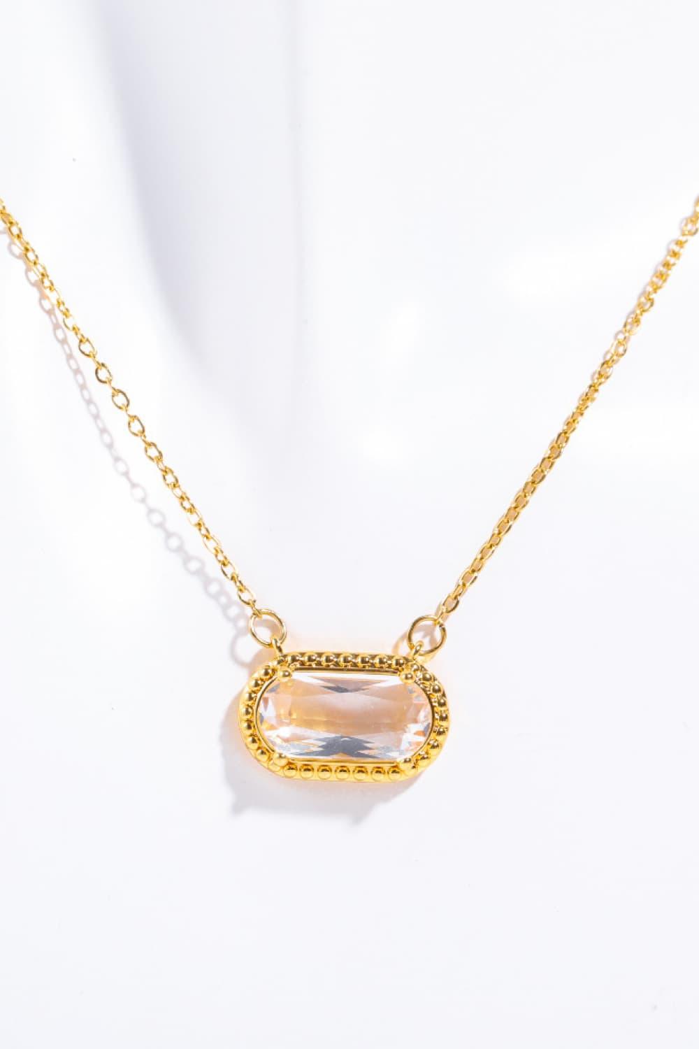 Copper 14K Gold-Plated Pendant Necklace Transparent One Size