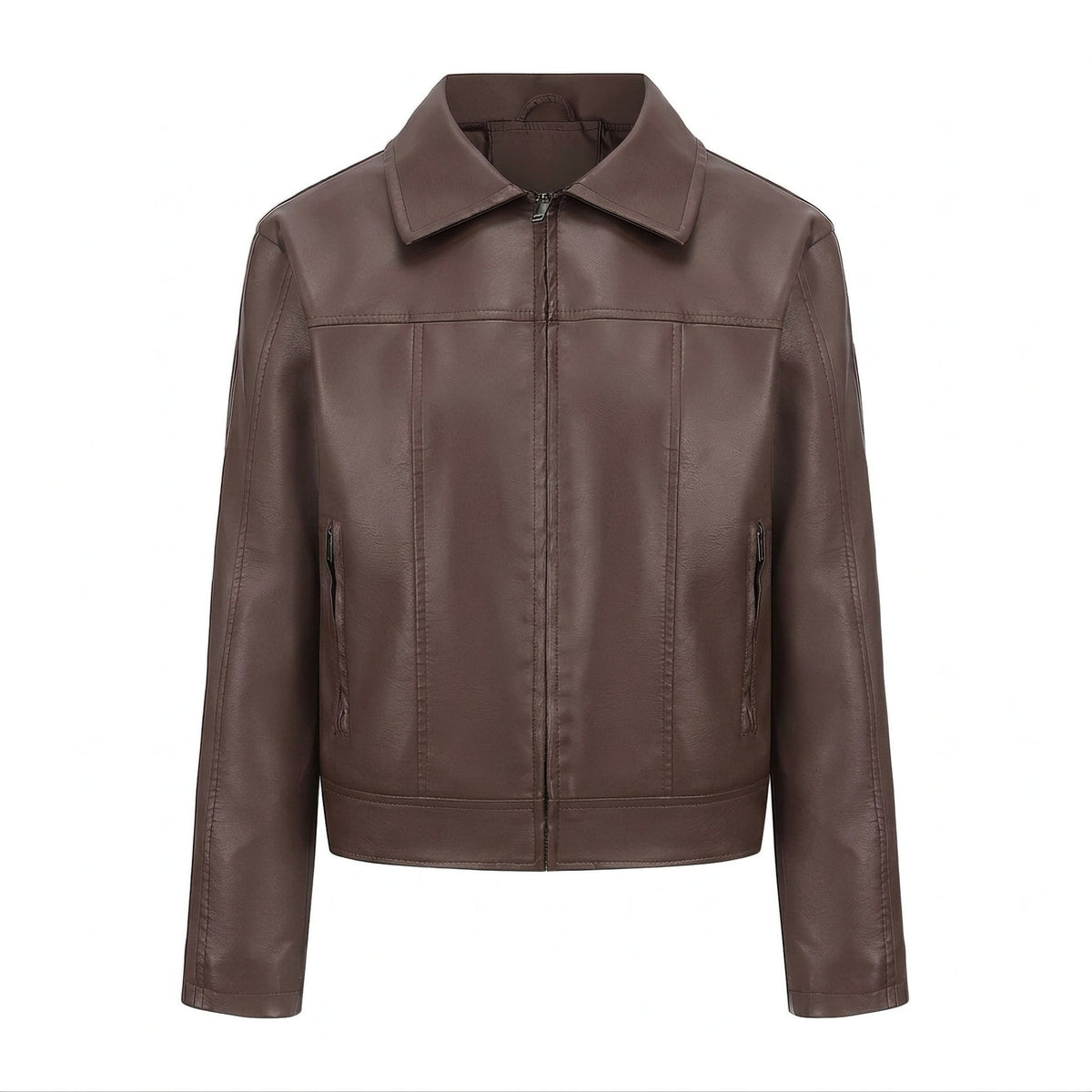 Leather Women's Long Sleeve Casual Zipper Jacket Cross-border