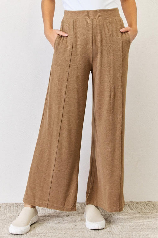 RISEN Ultra Soft Wide Leg Pants Mocha