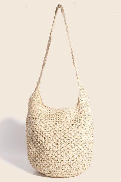 Fame Intricate Braided Hobo Shoulder Bag Pastel Yellow One Size