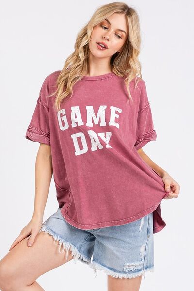 Mittoshop GAME DAY Round Neck Short Sleeve T-Shirt Raspberry