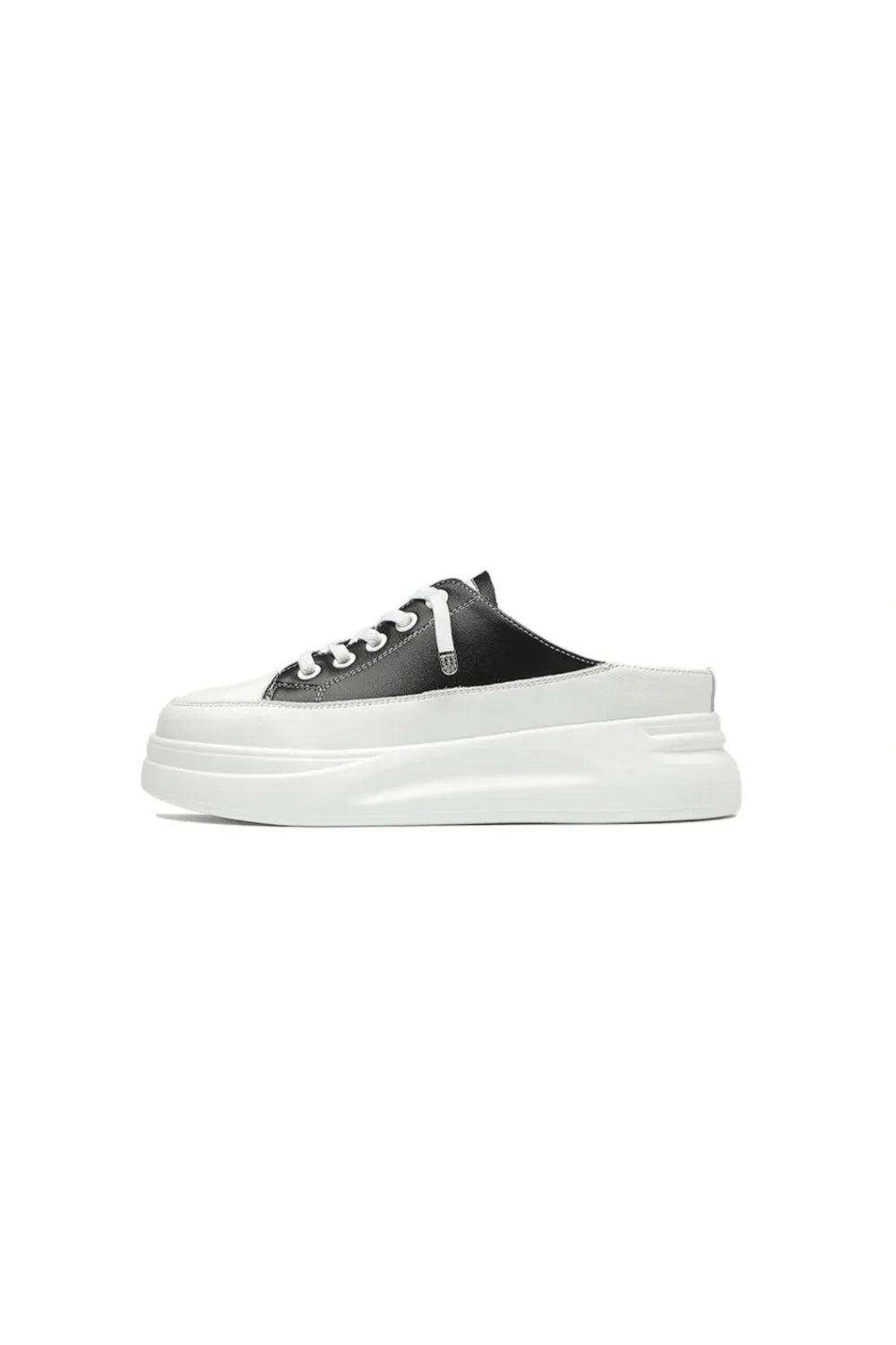 Round Toe Platform Slip On Sneakers Black